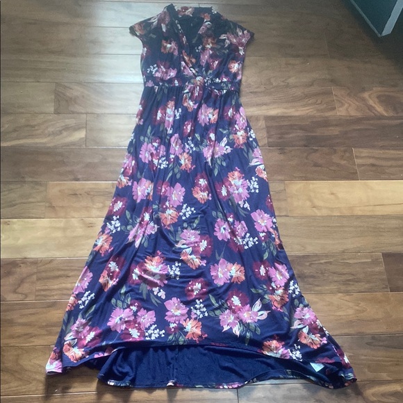 Isabel Maternity by Ingrid & Isabel Pink and Blue High Low Sundress - Picture 1 of 6